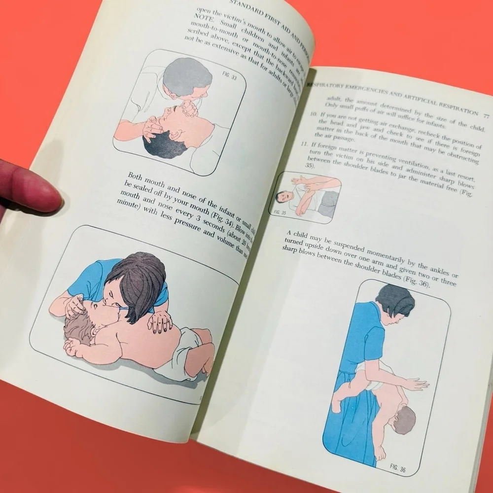Vintage 1973 Red Cross First Aid & Personal Safety Book Illustrated Guide